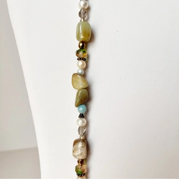 Vintage Peyote Bird 925 Sterling Silver and Multicolor Gemstone Beaded Necklace - Picture 11 of 16